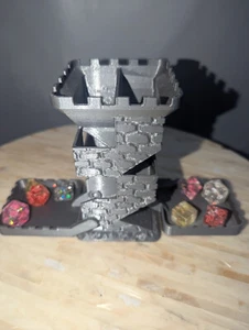 Castle Dice Tower, Fold up Dice Trays, Dungeons and Dragons ,Board Games DnD - Picture 1 of 7