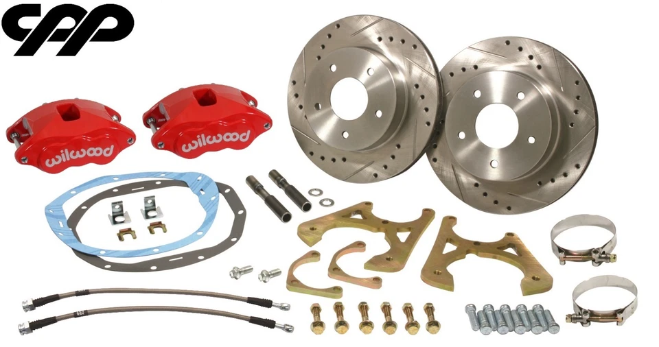 Chevy Chevelle El Camino 1964-67 rojo Wilwood D52 kit de conversión de freno de disco trasero Foto 1 de 4