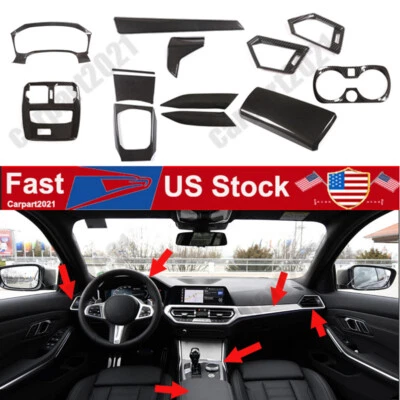 Juego de cubiertas centrales interiores ABS de carbono para BMW 330i 430i G20 G21 G22 2020-22 Foto 1 de 4