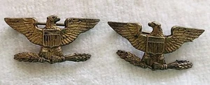 Pre WWII era Hollow Back Colonels Rank Eagle Set - SCARCE Set - Picture 1 of 5