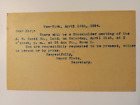 1894 HIRAM E DEATS POSTAL CARD RE:  J W SCOTT STAMP CO STOCKHOLDERS EARLY TYPED