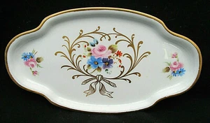 2 Kommode Schmuck Tabletts Arcap Limoges Blumen rosa Rosen Goldrand 6,5" Geschenke - Bild 1 von 4