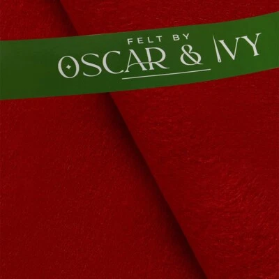 Handicraft Wool/Viscose Felt Fabric Material - Red - Felt By Oscar & Ivy - Image 1 of 3