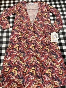 LuLaRoe Sariah Kids Duster Long Cardigan Sweater Sz 10 Marbled 60/70’s Vibe #819 - Picture 1 of 6