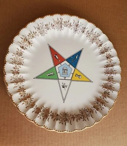 Eastern Star Masonic 10" Plate 23K Gold USA Sanders MFG Co - Picture 1 of 4