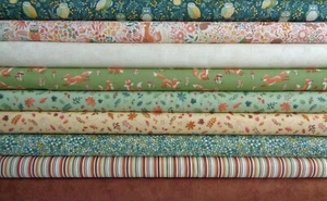 Hello Autumn cotton fabric. Woodland creatures, fox, owl, squirrel, leaf, flower - Picture 1 of 10