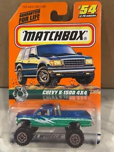 Matchbox Chevy K-1500 4x4 Verde/Azul Serie 7 Coleccionista # 54 - Imagen 1 de 1