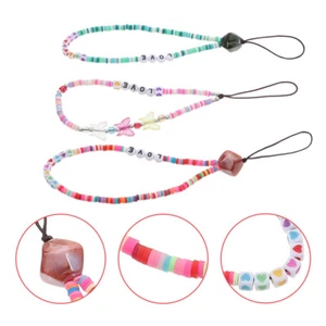 Phone Bead Chain Wrist Straps Beaded Lanyard Love Phone Charm Smartphone Lanyard - Zdjęcie 1 z 12