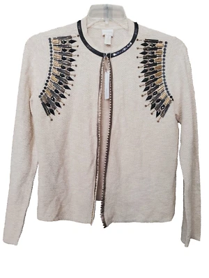 Chico's блестками бисером семена стежок длинным рукавом кардиган свитер размер 1 средний новый с Ярлыками - Изображение 1 из 4