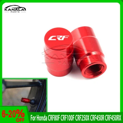For Honda CRF80F CRF100F CRF250X CRF450R CRF450RX Wheel Tire Valve Stem Caps Red - Imagem 1 de 2