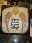 Beautiful Airspray 12x12 Wooden Picture Art Angel Wings