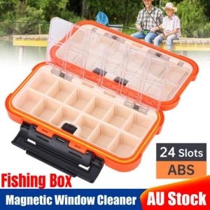 24 Slots Waterproof Sealed Fishing Tackle Box Plastic Double-sided Lure Storage - Picture 1 of 10