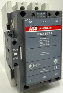 ABB A145N4-30 120V-Coil 100HP 135Amp 3P 600V NEMA Size 4 Contactor w/ CAL18-11 - Picture 1 of 15