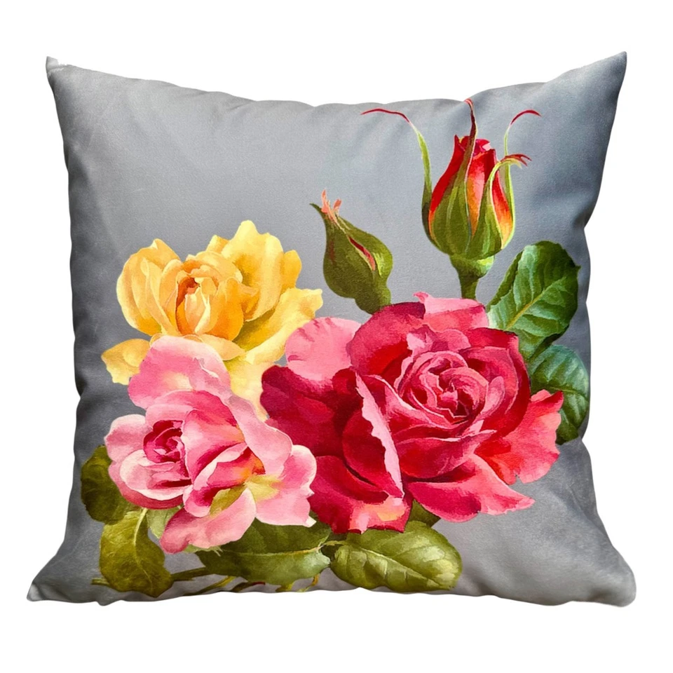 Elegante fronhas decorativas de veludo floral frente e verso flor - Imagem 1 de 1