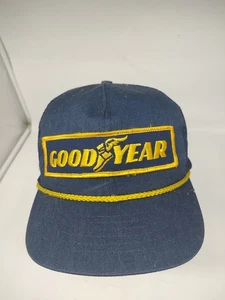Vintage GOODYEAR Racing Snapback Trucker Hat Patch Rope USA Made - Picture 1 of 6