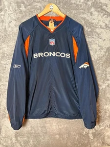 Vintage NFL Reebok Denver Broncos Pullover Jacket (L) Navy Orange Embroidered - Picture 1 of 5