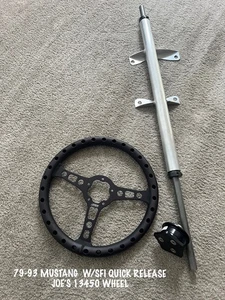 MUSTANG 1979-93 DRAG RACE STEERING COLUMN W/ SFI QUIK RELEASE & LT WT WHEEL - Picture 1 of 6