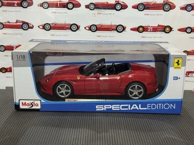 Maisto Ferrari California T rojo techo abierto edición especial 1/18 muy raro difícil de encontrar Foto 1 de 2