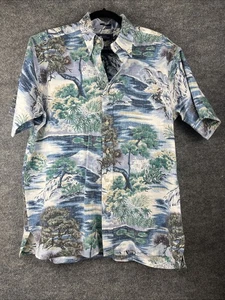 Reyn Spooner Hawaii Aloha Hemd Niwaki Mountain Trees Blau Classic Herren Medium - Bild 1 von 10