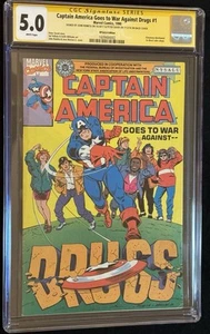 Captain America Goes To War Against Drugs #1 CGC 5.0 Signed X2 David Romita WP - Picture 1 of 3