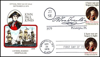 Scott 1789 15 Cents John Paul Jones Collins Hand Painted FDC - Image 1 of 2