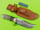  Vintage US Schrade Uncle Henry 78111 Bowie Hunting Knife w/ Sheath Stone