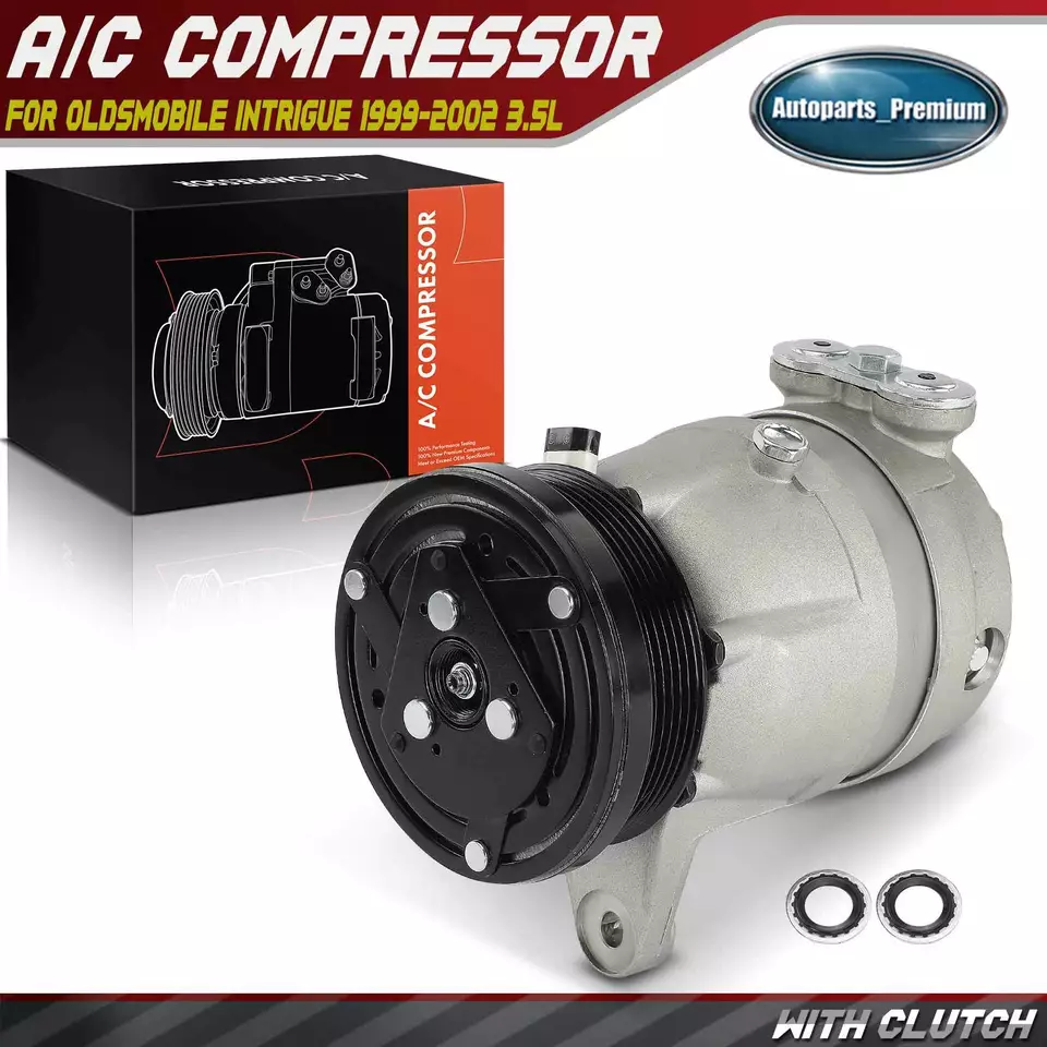 New AC Compressor w/ Clutch for Oldsmobile Intrigue 1999 2000 2001 2002 V7 Style - Image 1 of 4