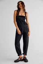WE THE FREE PEOPLE Overalls Small Black Ziggy Mineral Denim $98