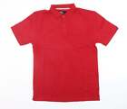 Urban Revival Mens Red Polyester Polo Size M Boat Neck Button