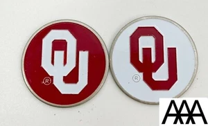 2 OKLAHOMA SOONERS Ballmarkers Ball Marker Mark fit divot tool hatclip - Picture 1 of 2