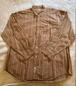 BILL BLASS EUC Men’s Large Brown & Red Plaid 100% Cotton Casual Button-Up Shirt - Picture 1 of 8