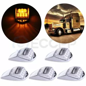 5pcs Clear/Yellow 17LED Roof car Cab Marker Lights for Peterbilt Kenworth Volvo - Picture 1 of 9