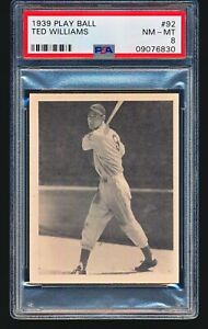 1939 Play Ball TED WILLIAMS RC #92 PSA 8