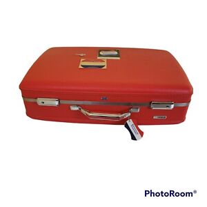 VTG American Tourister Luggage Suitcase Red Hardcase Mid Century 24 X 17 X 7