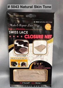 PELUCA DE ENCAJE QFITT MAKE & REPAIR RED DE CIERRE DE ENCAJE SUIZO 4"" X 4"" # 5043 HÁGALO USTED MISMO natural - Imagen 1 de 4