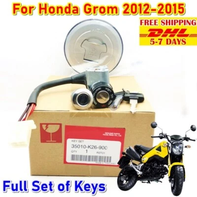 K19 Ignition Lock Key Set Switch For Honda Grom125 Msx125 Cap Fuel Seat 2012-15 Foto 1 de 4