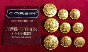 9 Botones Reclamados Tono Oro Reciclado Metal Sólido Corona Cuerno de Abundancia - Imagen 1 de 4