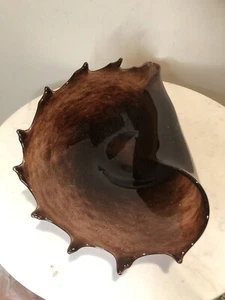 Vintage 1950`s Large 17” Conch Shell Tortoise Murano Glass Bowl Centerpiece - Afbeelding 1 van 7