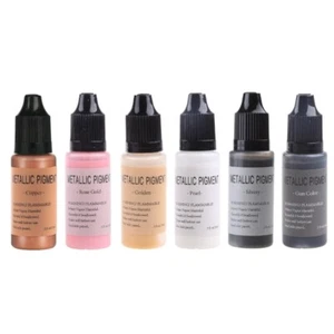 Vibrant Metal Alcohol-Based Inks Easy to Mix for Epoxy Resin Painting 6 Color - Picture 1 of 23