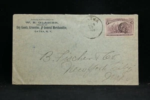 New York: Oatka 1893 Glasier General Store Cover, RARE DPO Wyoming Co - Picture 1 of 2