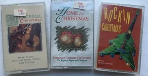 CHRISTMAS LOT-3 SEALED CASSETTES-Rockin Christmas Home For Xmas & Peaceful Xmas - Picture 1 of 5