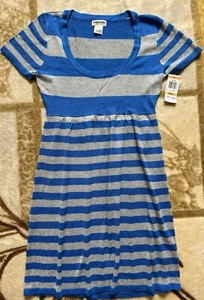 Women's Junior American Rag Striped Dress, Cobalt Blue/Gray Size S NWT - Picture 1 of 2