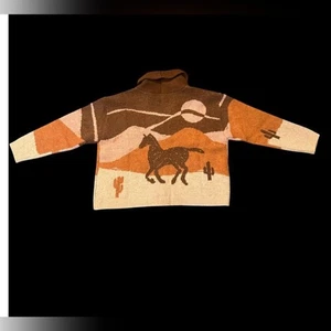 Strickjacke Lucky Marke braun und hellbraun Pferdedesign Größe L neu mit Etikett - Bild 1 von 9