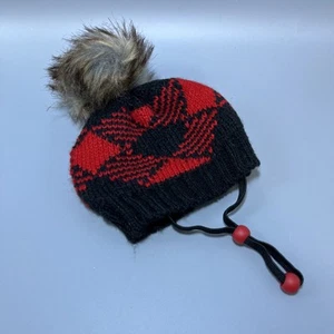Haustier Beanie rot Büffel Karo kariert Bommelmütze XS/S Hund - Bild 1 von 4