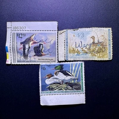 Federal Duck Stamp Lot 1961 RW28, 1990 RW57, 1994 RW61 - Image 1 of 4