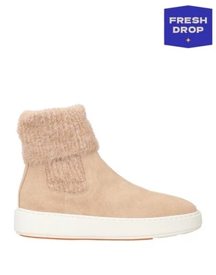 PVP €500 SANTONI Gamuza Cuero Chelsea Botas US6 UK3 EU36 Turn Up Hechas en Italia Foto 1 de 4