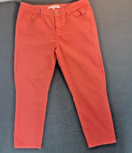 Women's Skinny Denim Isaac Mizrahi Jeans Coral color Size 14 - Picture 1 of 11
