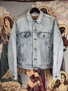 80s Vintage Levi's Trucker Jacket Mens 42R Blue Denim Made In USA 70506-0214 - Picture 1 of 8
