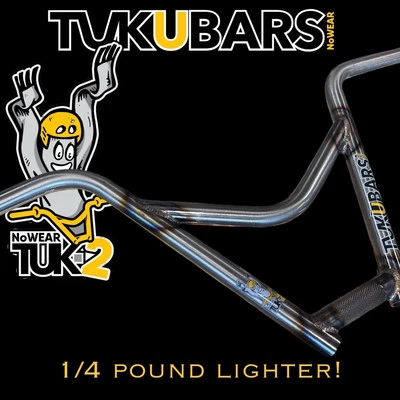 New Tuk2 USA Made Nowear 4 Piece pc BMX Handlebars 10” TUKUBARS Raw Clear