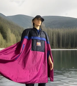 NP. 119,00Regencape Regenumhang Regenponcho - Jeantex - Beere/Blau Vintage Look - Bild 1 von 14